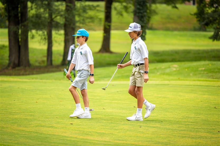 Students play golf